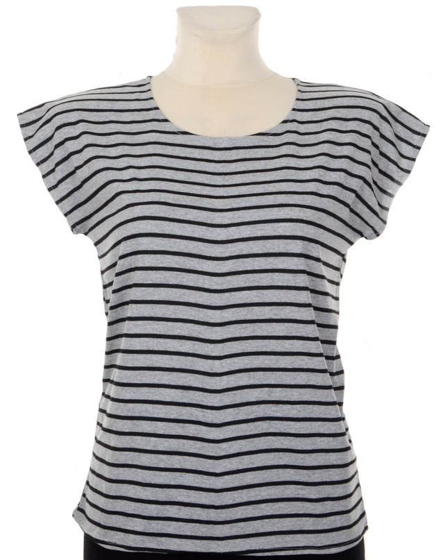Women's Tee - Gray Striped Design