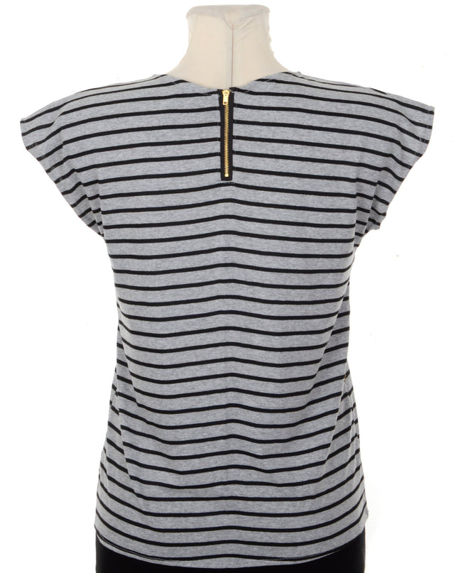 Women's Tee - Gray Striped Design