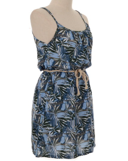 Summer Dress - Blue Palm Design