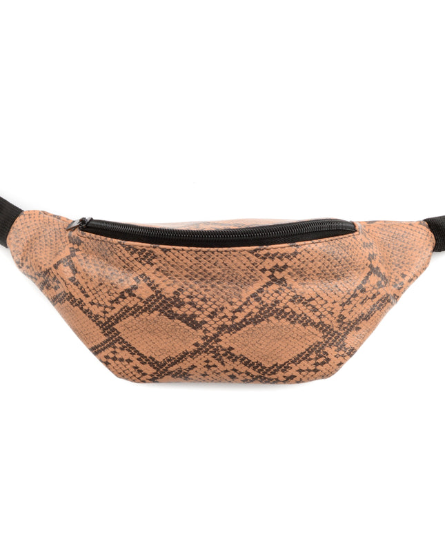 Brown Faux Leather Belt Bag