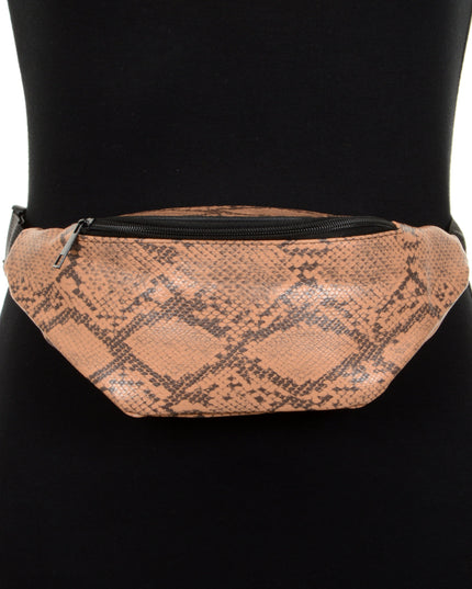 Faux Leather Waist Bag - Brown
