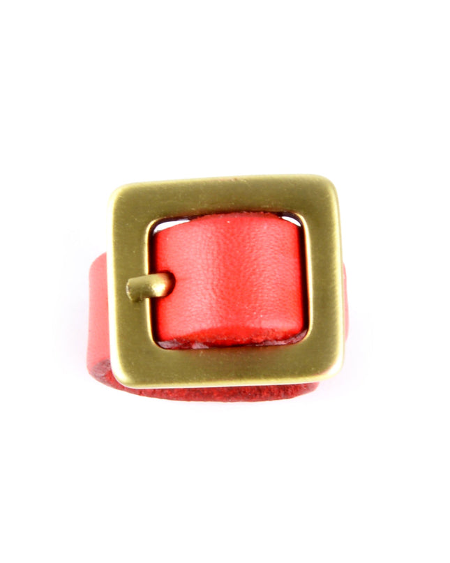 Red Leather Ring - Festive Accessory for the Holidays