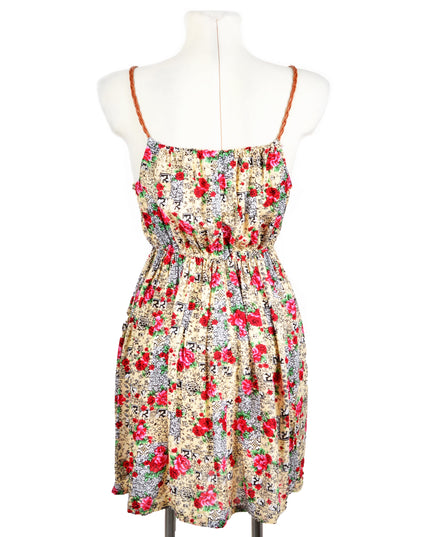 Red Floral Summer Dress - Kirkas ja Iloinen
