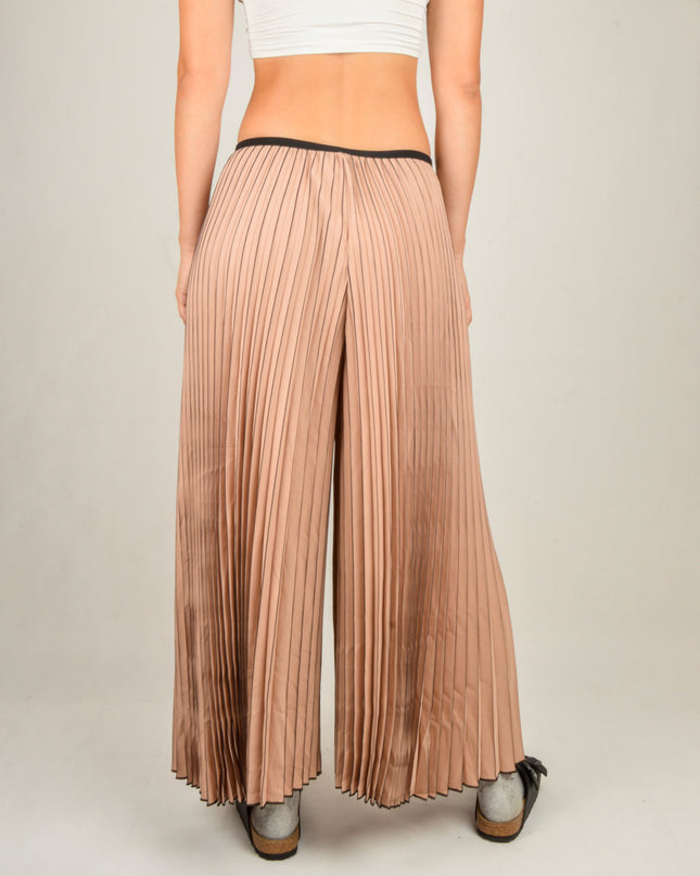 Pleated Pants - Beige Color for Comfort