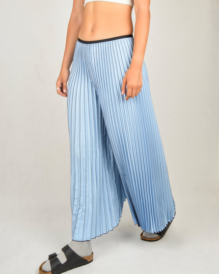 Blue Pleated Trousers