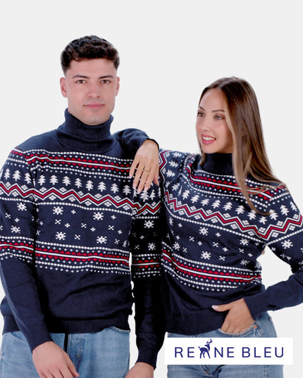 Frosted Pearl Couples Christmas Sweater in Organic Cotton