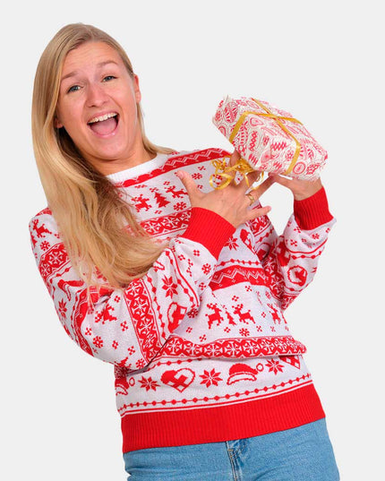 Red and White Striped Christmas Sweater