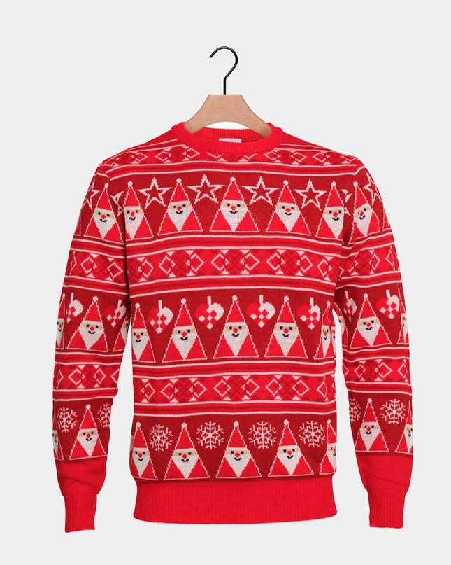 Red Striped Christmas Sweater with Santa
