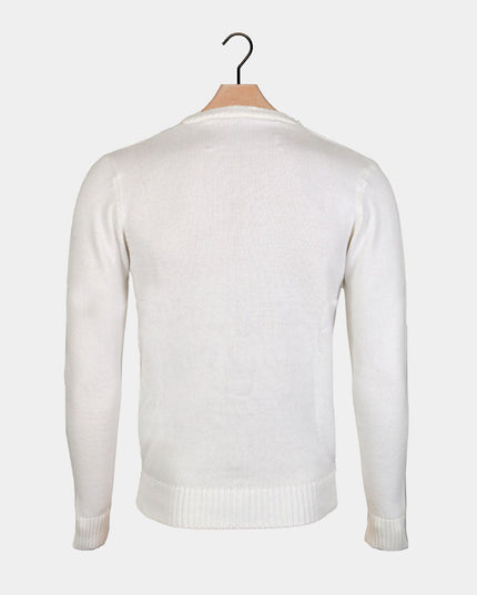 3D White Christmas Sweater for Men with Reindeer