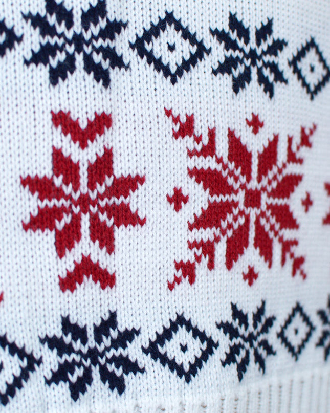 Sky Blue Christmas Sweater for Kids with Reindeer and Snow
