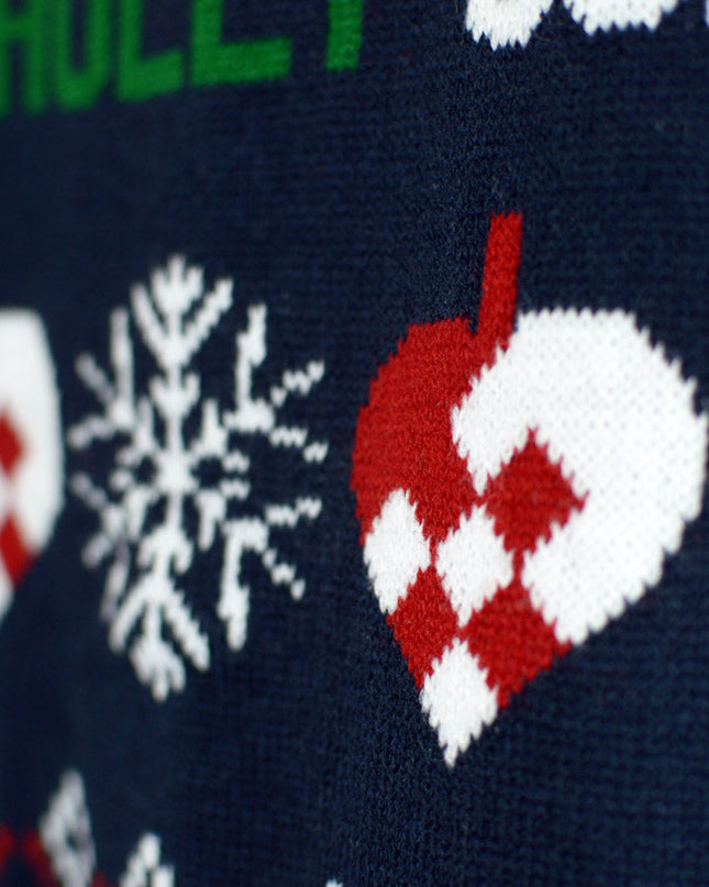 Blue and Red Christmas Cardigan for Couples