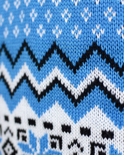 Chic White, Grey, and Blue Reindeer Sweater for Men