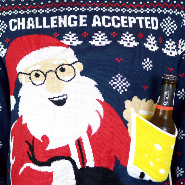 3D Beer Pocket Christmas Sweater for Couples