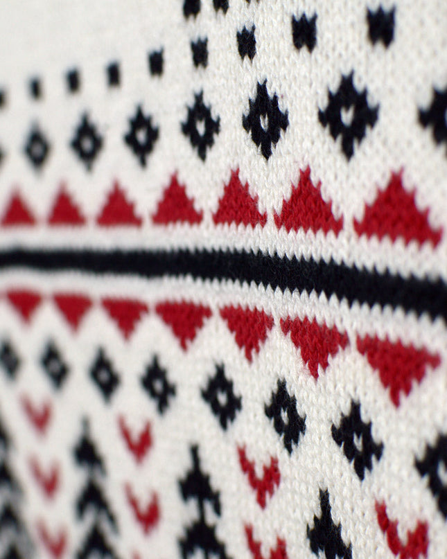 Chic Beige Christmas Sweater for Couples with Turtleneck