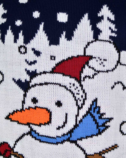 Snowman in Sleigh Christmas Sweater