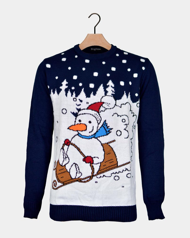 Snowman in Sleigh Christmas Sweater