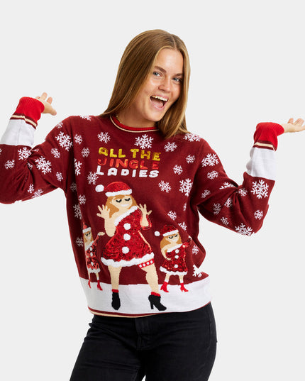 Sequin Jingle Ladies Christmas Sweater for Couples