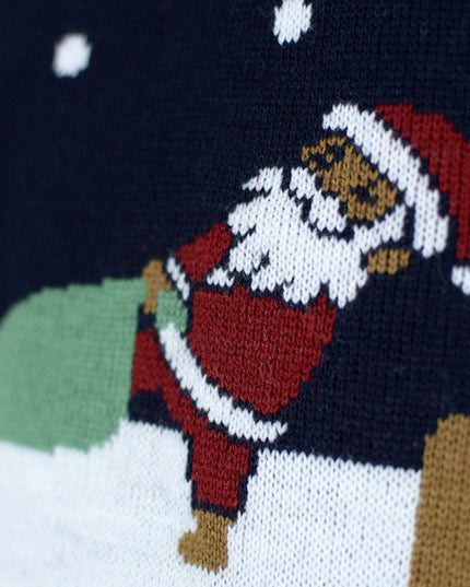 Blue LED "Merry Christmas" Couples Christmas Sweater