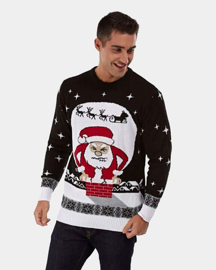 Santa Stuck in Chimney Christmas Sweater