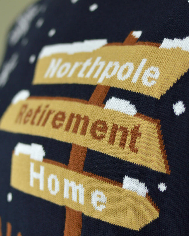 Couples Christmas Sweater with Santa and Walker on Retirement Path | Outlet Sale