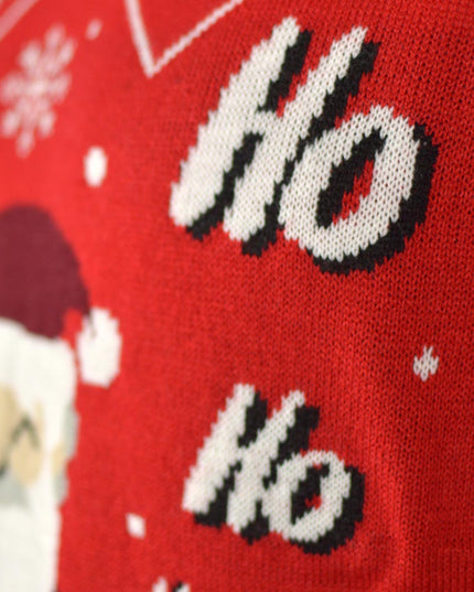 Women's Christmas Sweater with Santa Claus Coming Down the Chimney