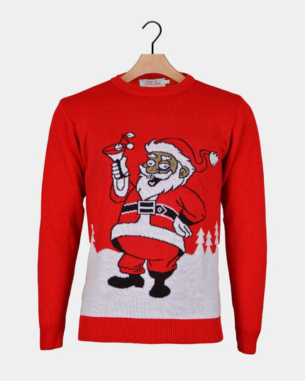 Santa with Martini Christmas Sweater for Couples