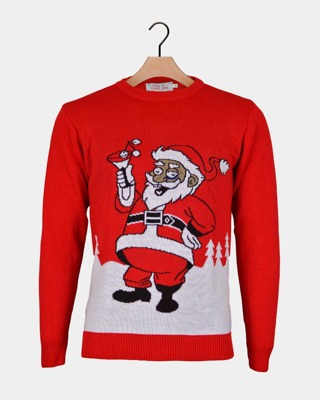 Santa with Martini Christmas Sweater for Couples