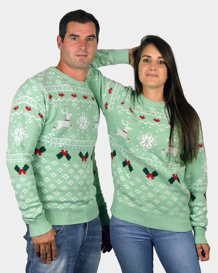 Sweet Green Christmas Couple Christmas Sweater