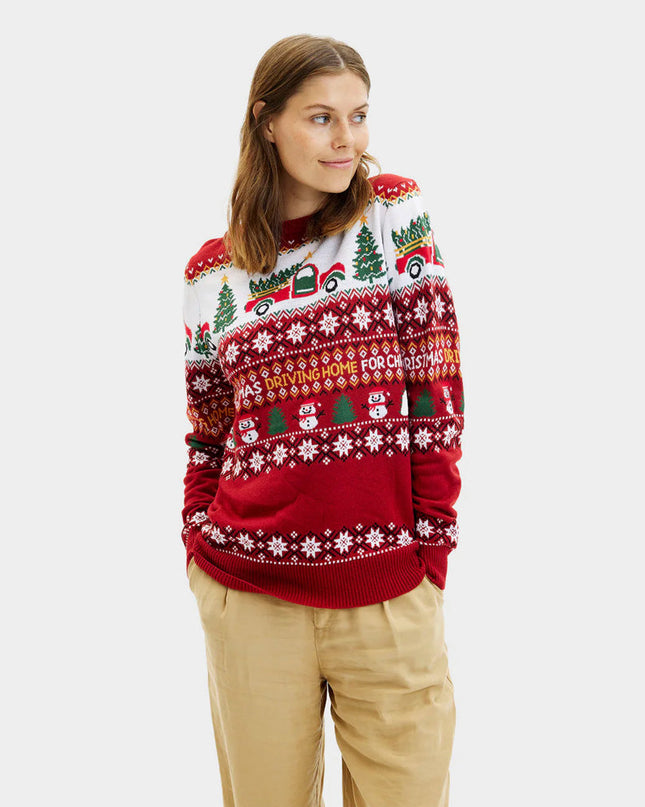 "Driving Home" Christmas Sweater for Women