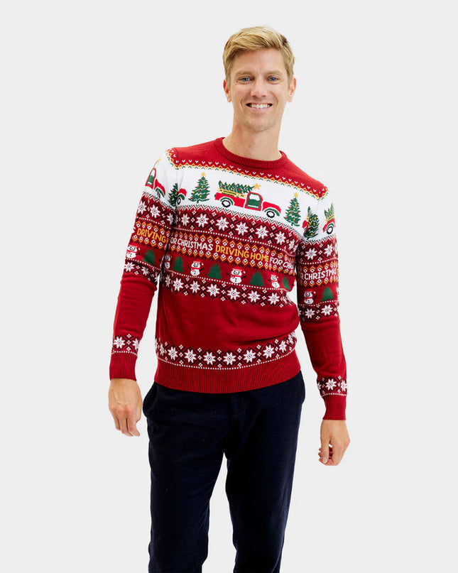 "Driving Home" Christmas Sweater for Men