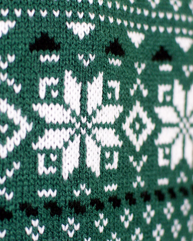 Women's Classic Green and White Chic Christmas Sweater