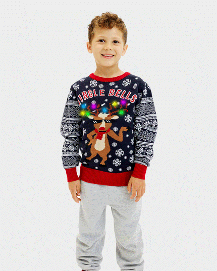 LED Light-Up Jingle Bells Christmas Sweater for Kids