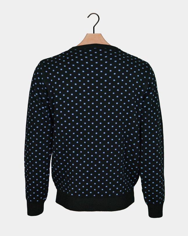 Blue Christmas Sweater for Kids with 3D Red-Nosed Reindeer