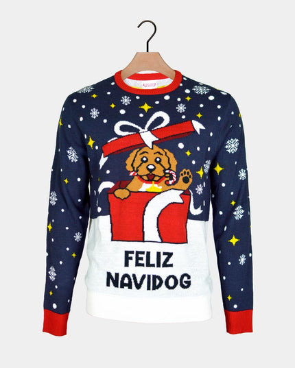 Kids Christmas Sweater Feliz Navidog Design