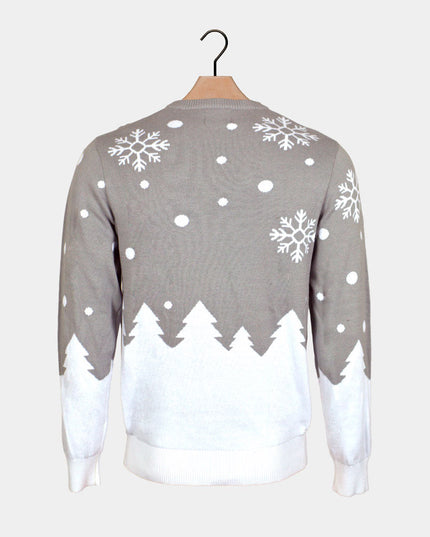 Kids Christmas Sweater Gray with Cute Reindeer