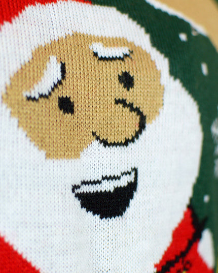 Kids Christmas Sweater LED Light-Up Santa Tied Up