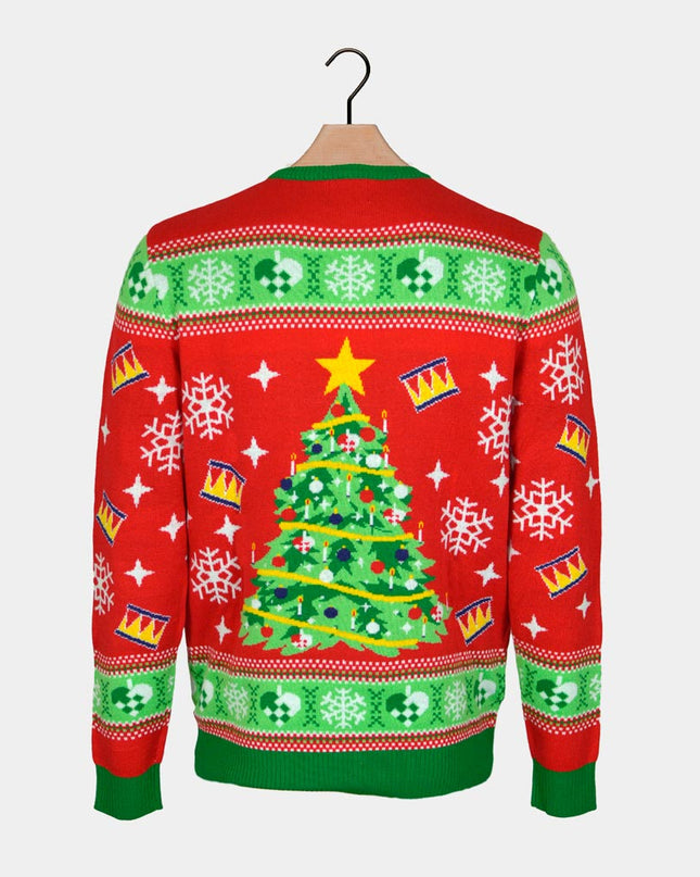 Red LED Lighted Christmas Sweater for Kids with Christmas Tree