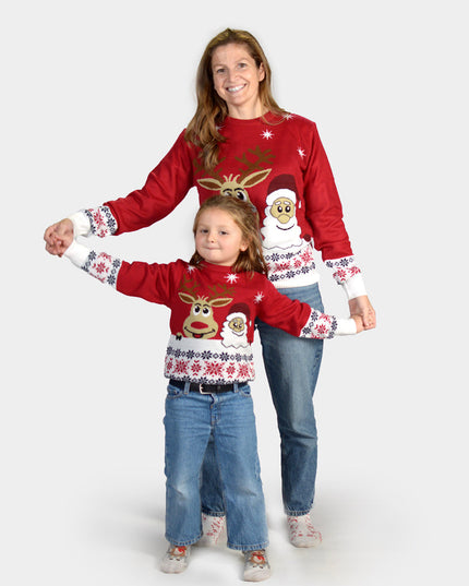 Smiling Reindeer Christmas Sweater for Kids