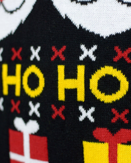 Kids Organic Cotton Sweater with Santa and Snowmen