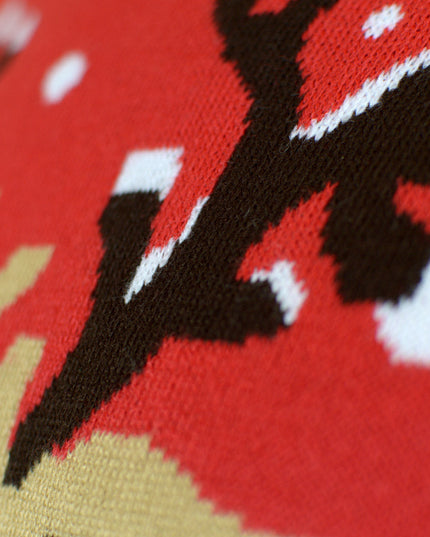 Organic Cotton Christmas Sweater for Kids with Reindeer and Scarf