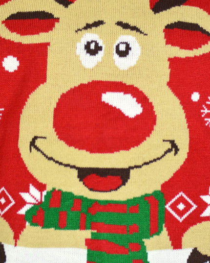 Christmas Sweater for Kids with Reindeer and Scarf