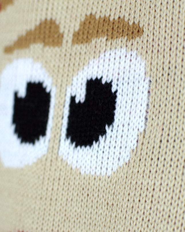 Lasten joulupusero punainen, poro ja lumi