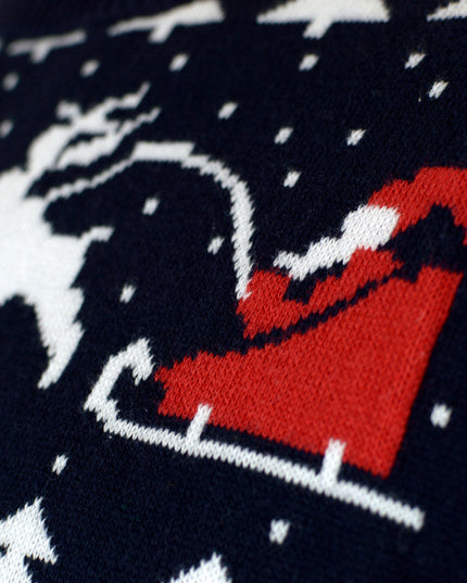 Organic Cotton Christmas Sweater for Kids with Trees and Snowmen