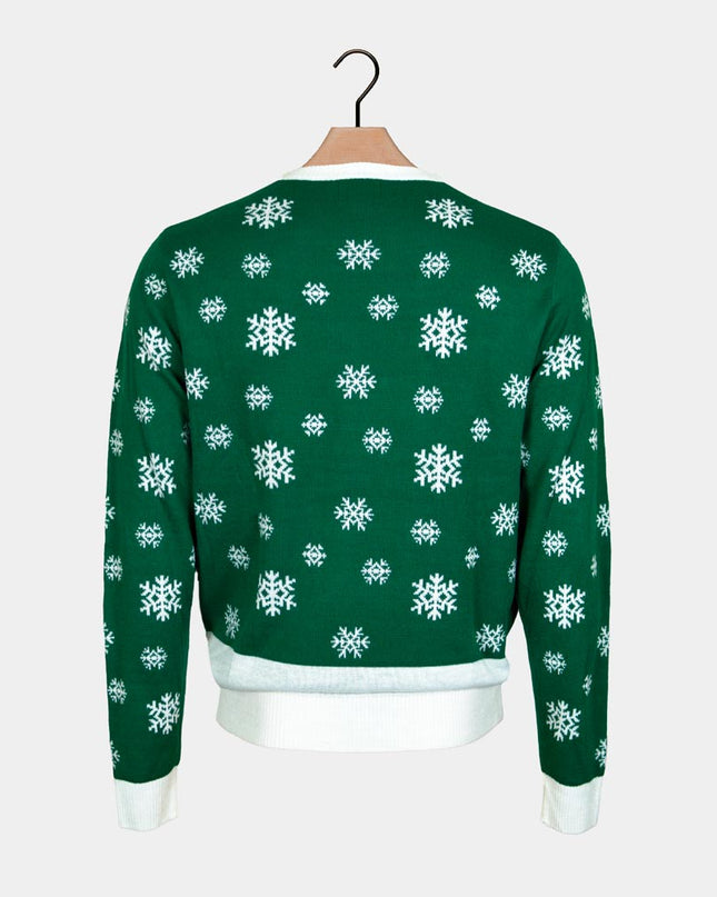 Green Christmas Sweater for Kids with Holly Jolly Sequins
