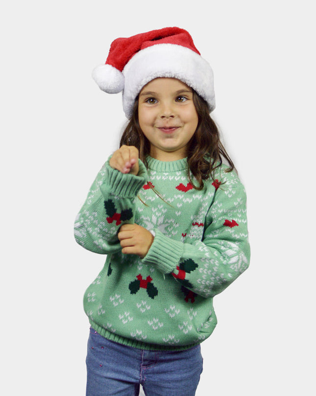 Kids Christmas Sweater Green Sweet Christmas Theme