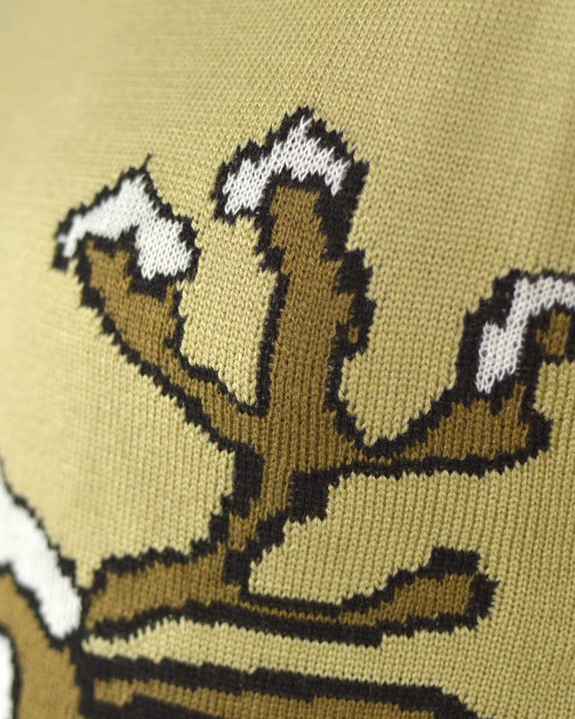 Christmas Sweater for Family Beige with Smiling Reindeer