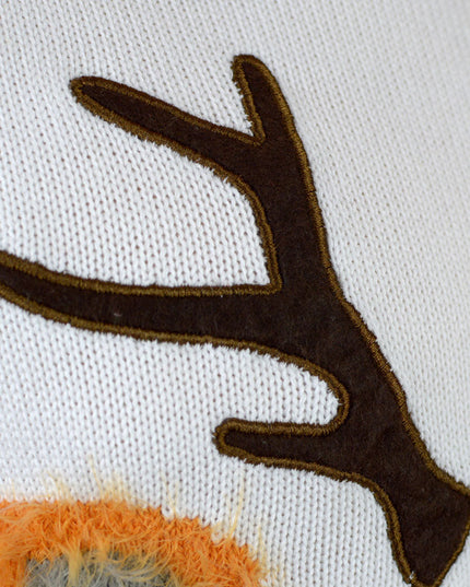 Family Christmas Sweater White with 3D Reindeer