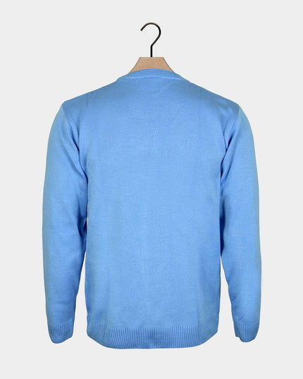 Light Blue Christmas Sweater with Penguin