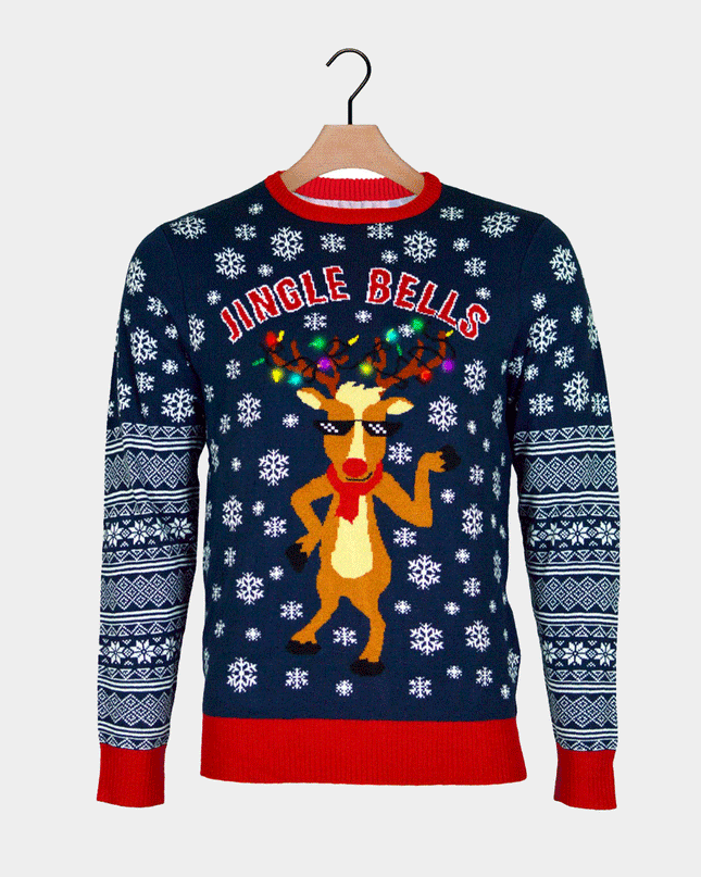 Christmas Sweater for Family with Light-Up LED Jingle Bells