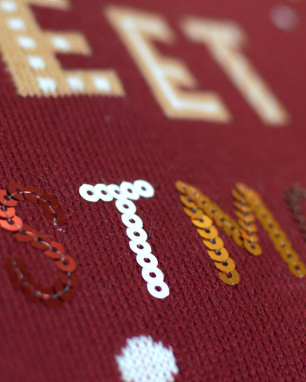 LED Christmas Sweater for Family with Red Ginger Cookie Design